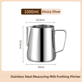 Latte art indas su matavimo skale ir siauru išpylimu