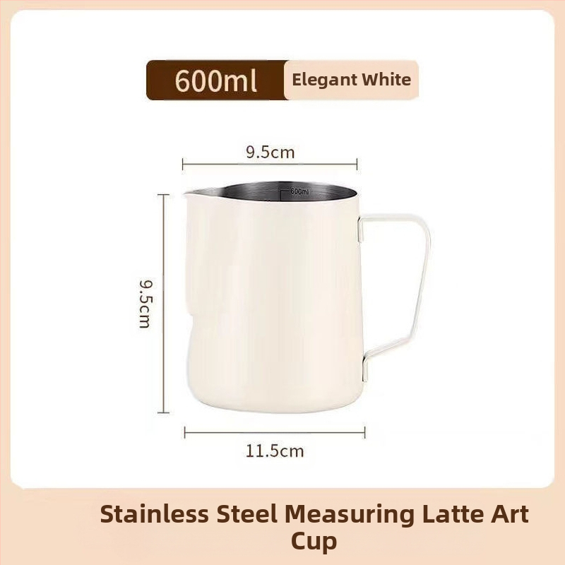 Latte art indas su matavimo skale ir siauru išpylimu