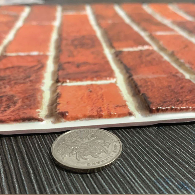 3D Öntapadós falitapas textúra tégla, vastagított vízálló PVC anyag, antibakteriális és penészmentes dekor a nappalira és hálószobára