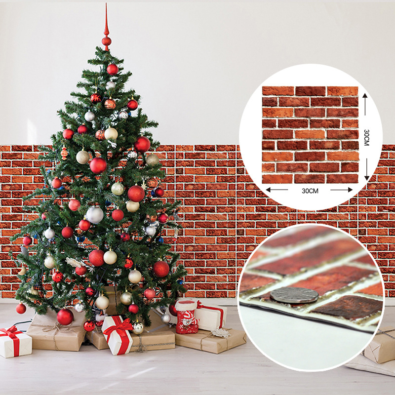 3D Öntapadós falitapas textúra tégla, vastagított vízálló PVC anyag, antibakteriális és penészmentes dekor a nappalira és hálószobára