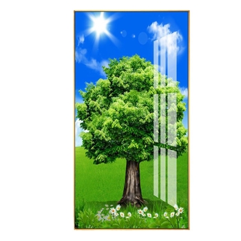 Декоративна стенна картина за антре и коридор, рамка от алуминиев сплав, основа платно, еднопанелна, завършек с пръскана боя, стил светло лукс, за окачване