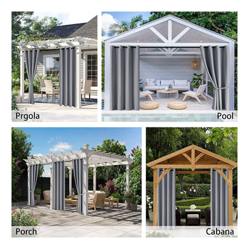 Lauko užuolaida terasai – visiškai užtamsina 90-100%, medžiaga: verpalai, siuvinėjimas appliqué, užuolaidos galvutė: perforuota, stilius: paprastas ir šiuolaikiškas, Prekės ženklas: Olive Ginger