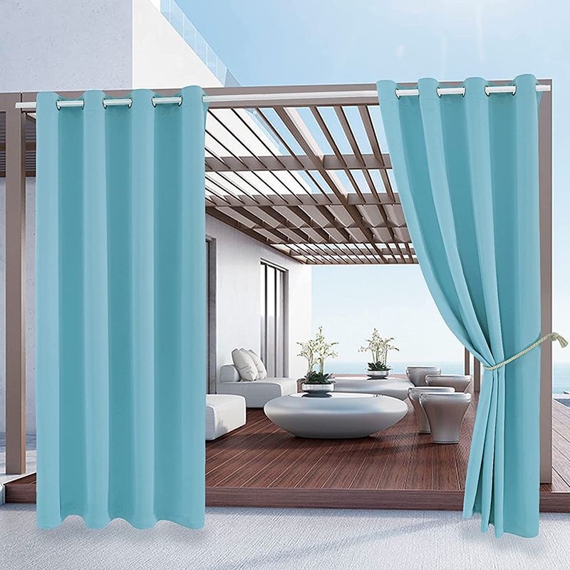 Lauko užuolaida terasai – visiškai užtamsina 90-100%, medžiaga: verpalai, siuvinėjimas appliqué, užuolaidos galvutė: perforuota, stilius: paprastas ir šiuolaikiškas, Prekės ženklas: Olive Ginger