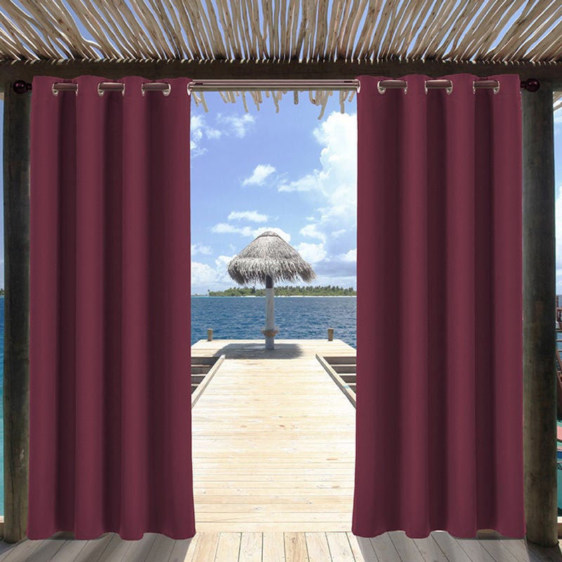 Lauko užuolaida terasai – visiškai užtamsina 90-100%, medžiaga: verpalai, siuvinėjimas appliqué, užuolaidos galvutė: perforuota, stilius: paprastas ir šiuolaikiškas, Prekės ženklas: Olive Ginger