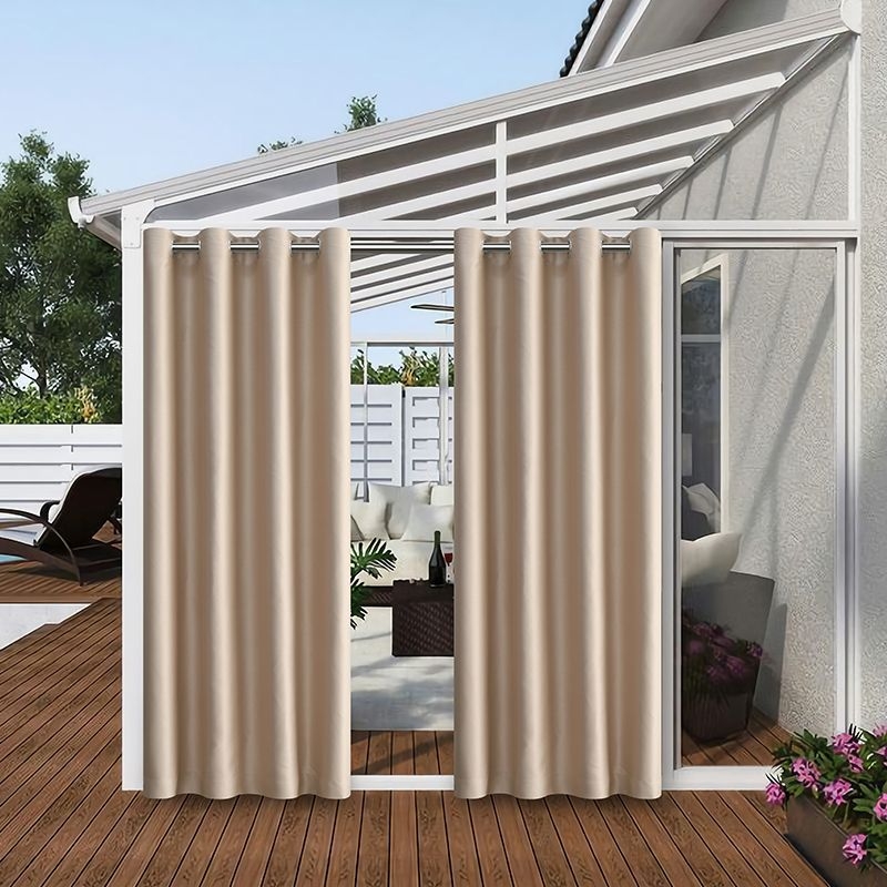 Lauko užuolaida terasai – visiškai užtamsina 90-100%, medžiaga: verpalai, siuvinėjimas appliqué, užuolaidos galvutė: perforuota, stilius: paprastas ir šiuolaikiškas, Prekės ženklas: Olive Ginger