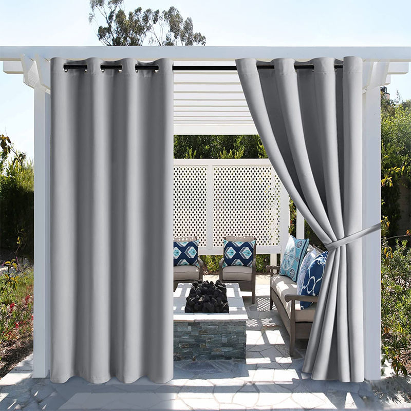 Lauko užuolaida terasai – visiškai užtamsina 90-100%, medžiaga: verpalai, siuvinėjimas appliqué, užuolaidos galvutė: perforuota, stilius: paprastas ir šiuolaikiškas, Prekės ženklas: Olive Ginger