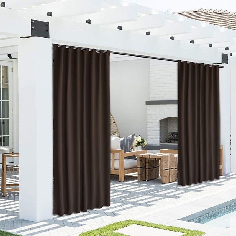 Lauko užuolaida terasai – visiškai užtamsina 90-100%, medžiaga: verpalai, siuvinėjimas appliqué, užuolaidos galvutė: perforuota, stilius: paprastas ir šiuolaikiškas, Prekės ženklas: Olive Ginger