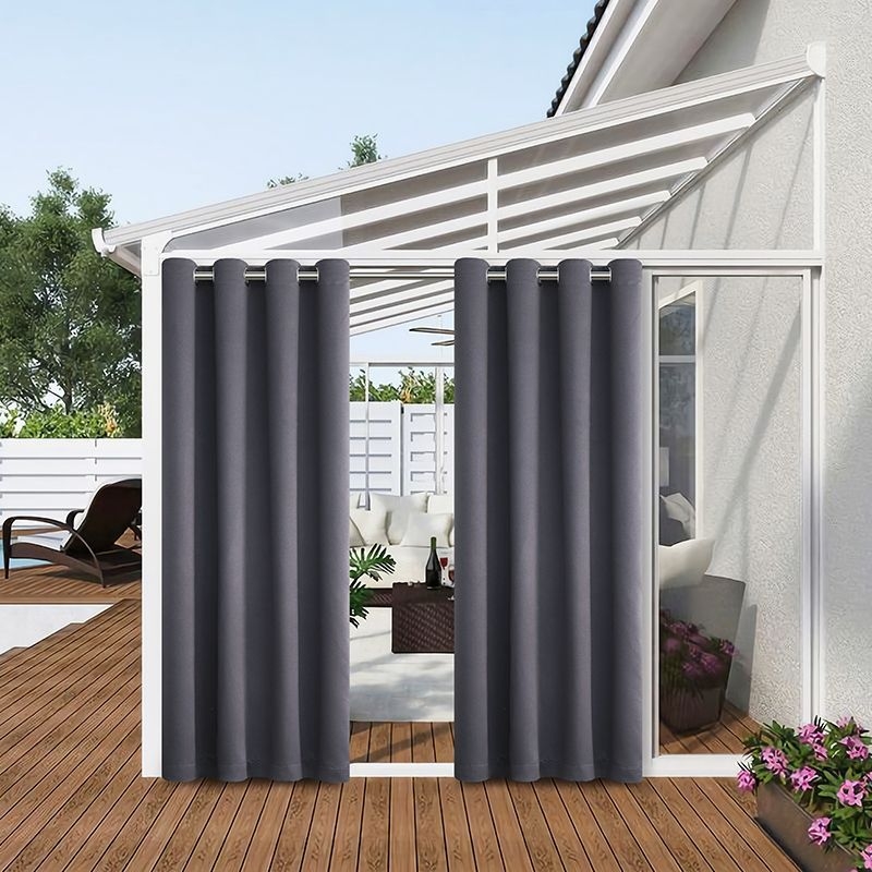 Lauko užuolaida terasai – visiškai užtamsina 90-100%, medžiaga: verpalai, siuvinėjimas appliqué, užuolaidos galvutė: perforuota, stilius: paprastas ir šiuolaikiškas, Prekės ženklas: Olive Ginger