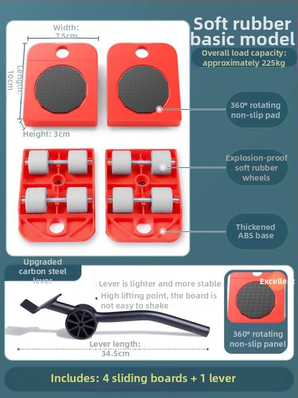 Universali judama pagrindė su pasukamaisiais ratais sunkiojo baldų ir šaldytuvų pervežimui