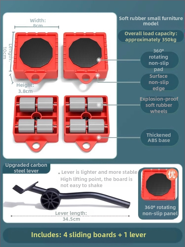 Universali judama pagrindė su pasukamaisiais ratais sunkiojo baldų ir šaldytuvų pervežimui