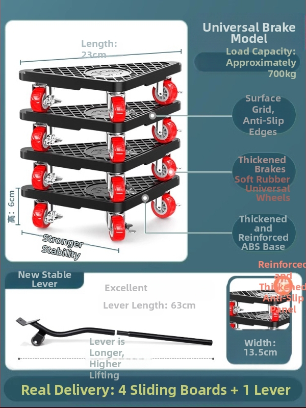 Universali judama pagrindė su pasukamaisiais ratais sunkiojo baldų ir šaldytuvų pervežimui