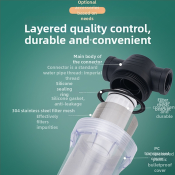 Veevoolu eelfilter 304 roostevabast terasest, läbipaistev visuaalne filter, Mileage bränd, kaasaegne minimalistlik stiil