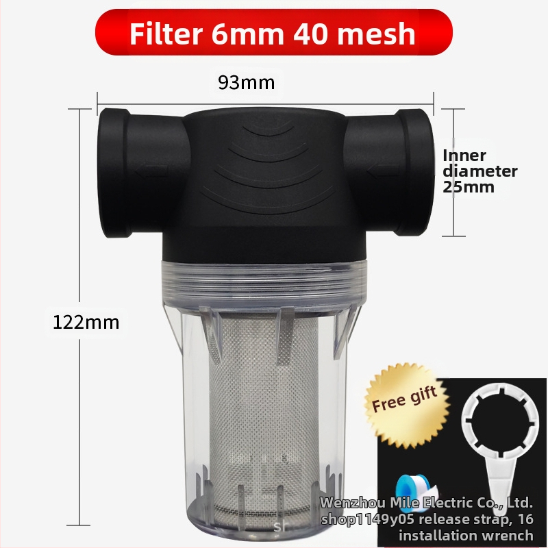 Veevoolu eelfilter 304 roostevabast terasest, läbipaistev visuaalne filter, Mileage bränd, kaasaegne minimalistlik stiil