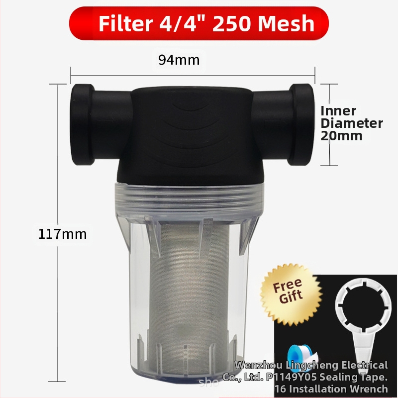 Veevoolu eelfilter 304 roostevabast terasest, läbipaistev visuaalne filter, Mileage bränd, kaasaegne minimalistlik stiil