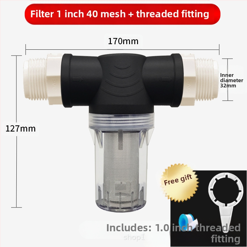 Veevoolu eelfilter 304 roostevabast terasest, läbipaistev visuaalne filter, Mileage bränd, kaasaegne minimalistlik stiil