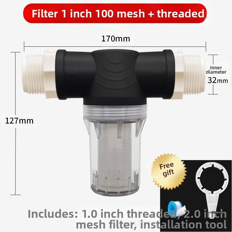Veevoolu eelfilter 304 roostevabast terasest, läbipaistev visuaalne filter, Mileage bränd, kaasaegne minimalistlik stiil