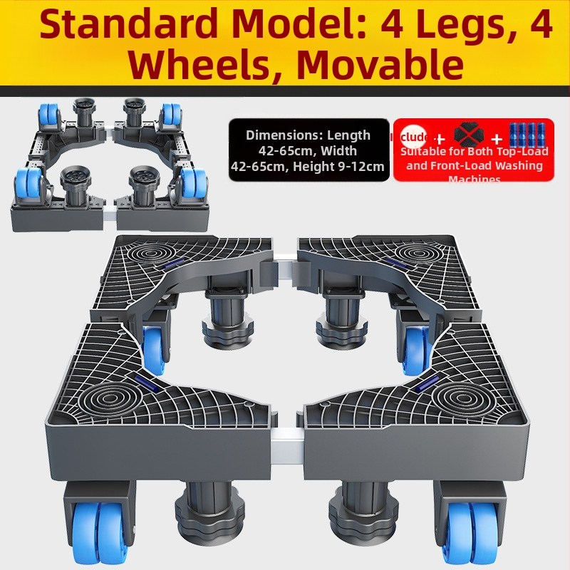 Skalbimo mašinos pagrindas; neslidus, reguliuojamas, judantis; be montavimo; medžiaga plastikas, 3 sluoksniai