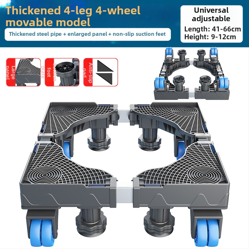 Skalbimo mašinos pagrindas; neslidus, reguliuojamas, judantis; be montavimo; medžiaga plastikas, 3 sluoksniai