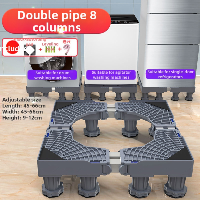 Skalbimo mašinos pagrindas; neslidus, reguliuojamas, judantis; be montavimo; medžiaga plastikas, 3 sluoksniai