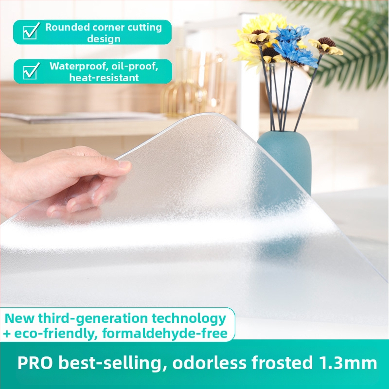 Правоъгълна прозрачна PVC подложка за нощно шкафче с матиран финиш – водоустойчива, прахоустойчивa, маслоустойчива, термоустойчива и устойчива на надраскване