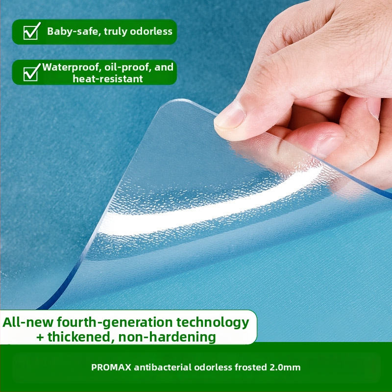 Правоъгълна прозрачна PVC подложка за нощно шкафче с матиран финиш – водоустойчива, прахоустойчивa, маслоустойчива, термоустойчива и устойчива на надраскване