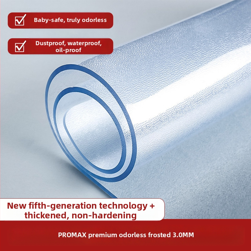 Правоъгълна прозрачна PVC подложка за нощно шкафче с матиран финиш – водоустойчива, прахоустойчивa, маслоустойчива, термоустойчива и устойчива на надраскване