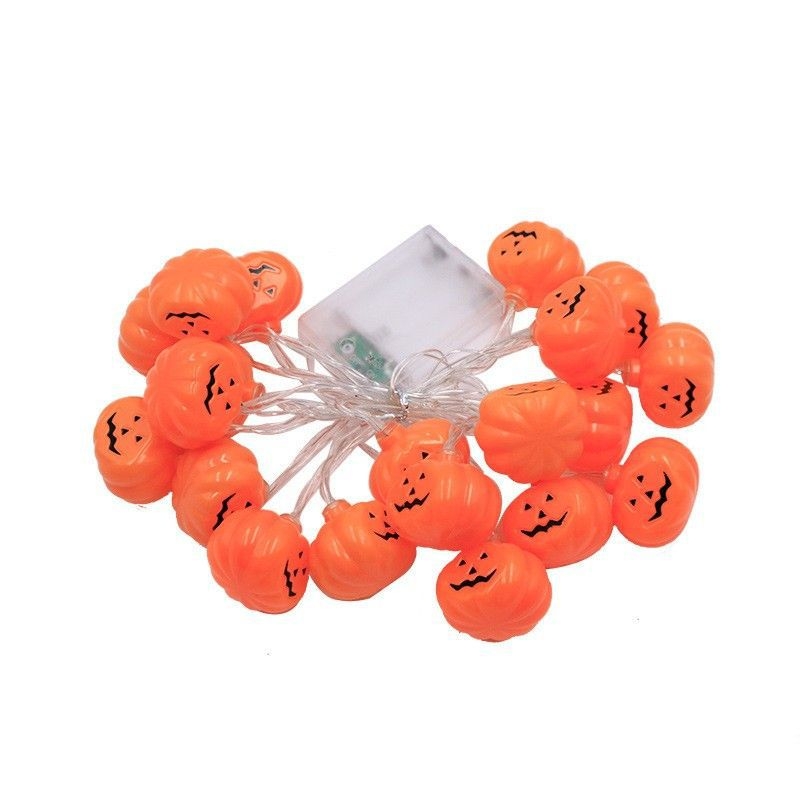 Halloween LED niz svjetla s lampionom od bunde, duhom, lubanjom i paukom – vodootporna dekorativna svjetlost USB ili baterija