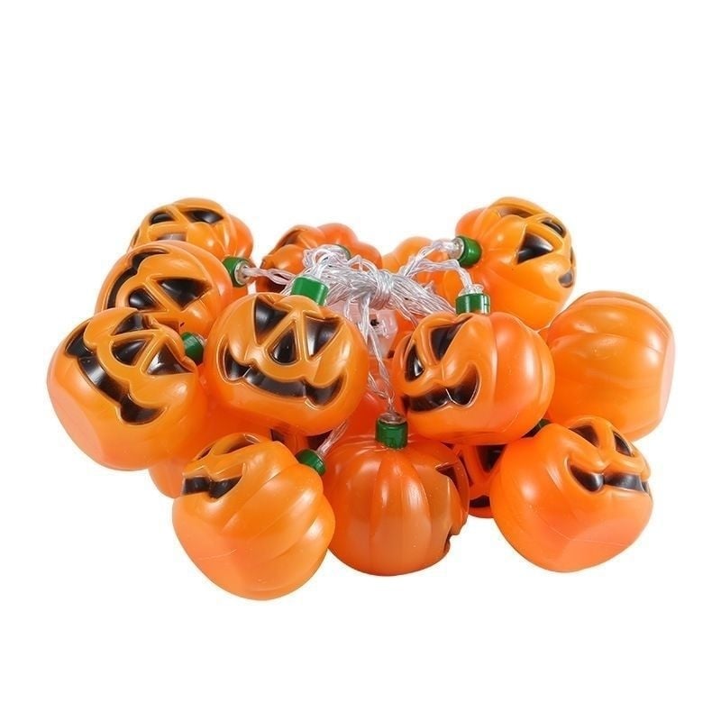 Halloween LED niz svjetla s lampionom od bunde, duhom, lubanjom i paukom – vodootporna dekorativna svjetlost USB ili baterija