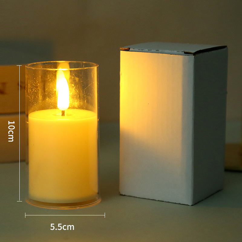 Akrilo LED žvakė, cilindro formos, pusiau automatine gamyba