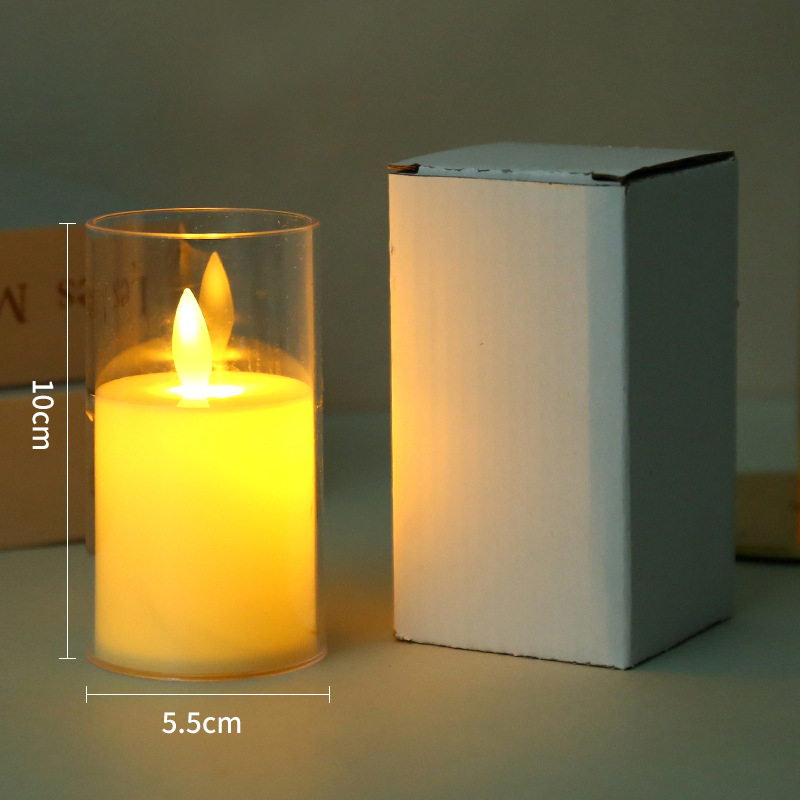 Akrilo LED žvakė, cilindro formos, pusiau automatine gamyba