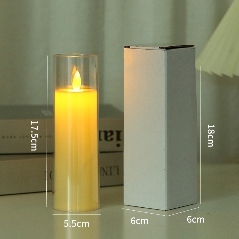 Akrilo LED žvakė, cilindro formos, pusiau automatine gamyba