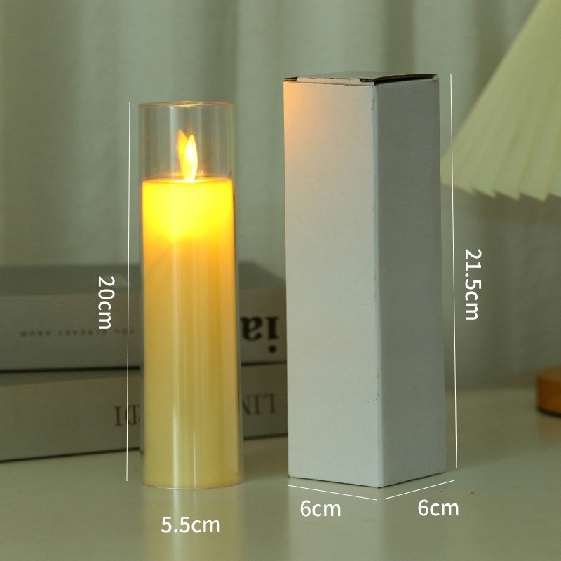 Akrilo LED žvakė, cilindro formos, pusiau automatine gamyba