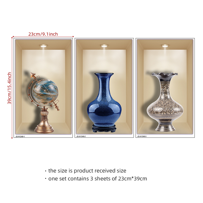 Cserepes növény falmatrica nappaliba és hálószobára - vízálló PVC, egyszínű mintázat, egy darabból álló