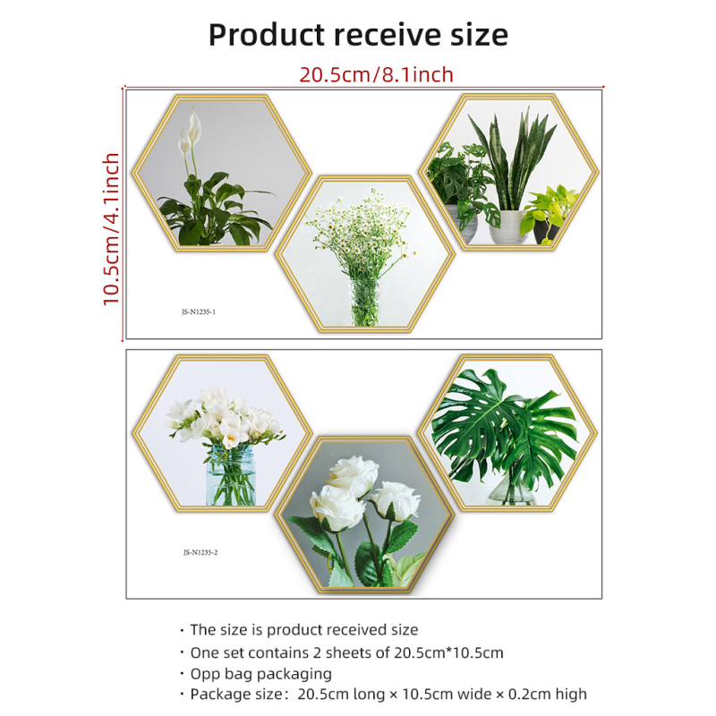 Cserepes növény falmatrica nappaliba és hálószobára - vízálló PVC, egyszínű mintázat, egy darabból álló