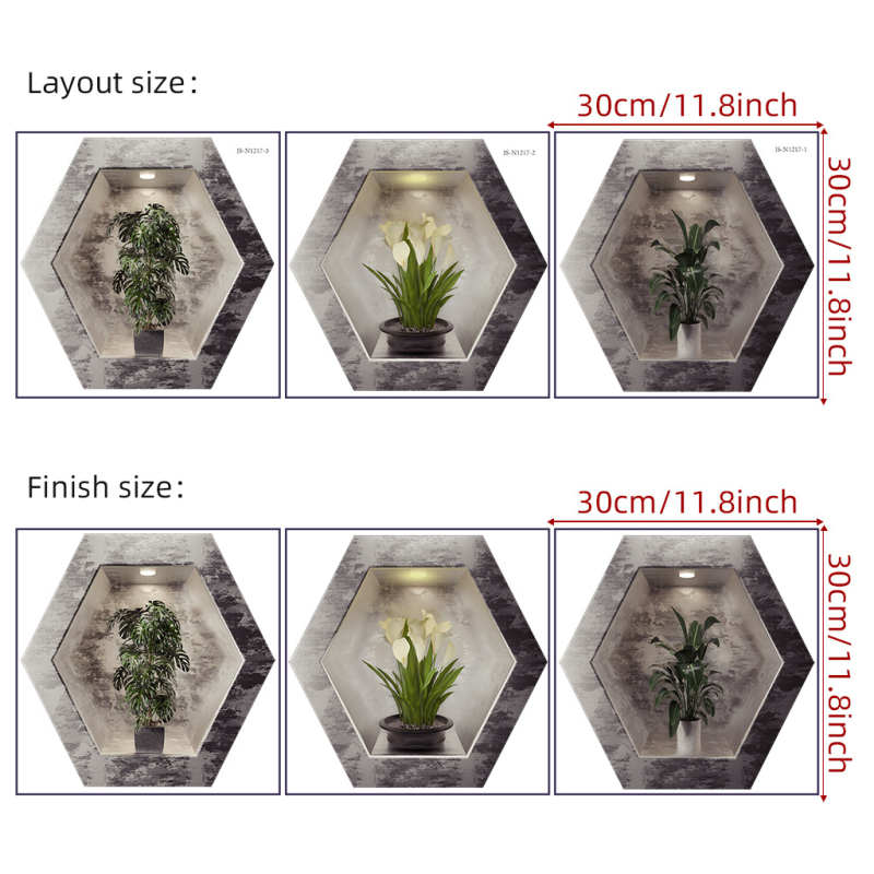 Cserepes növény falmatrica nappaliba és hálószobára - vízálló PVC, egyszínű mintázat, egy darabból álló