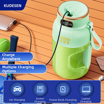 Nešiojamas vaisių ir daržovių sultų spaudimo aparatas, talpa 601–800 ml, galia 200 W, greitis 20001–22000 rpm, 5+ peilių, integruota baterija