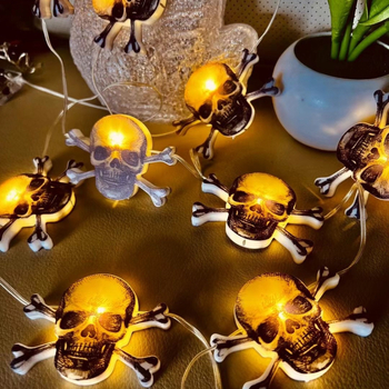 LED lampice u nizu za Halloween i Božić, s kožnim užetom, vanjska dekoracija dvorišta