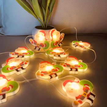 Φωτάκια LED με δερμάτινο κορδόνι για γιορτινή διακόσμηση, 10 LED, 3000 lm, IP55, είσοδος ≤36 V, έλεγχος: μπαταρία/USB/πρίζα