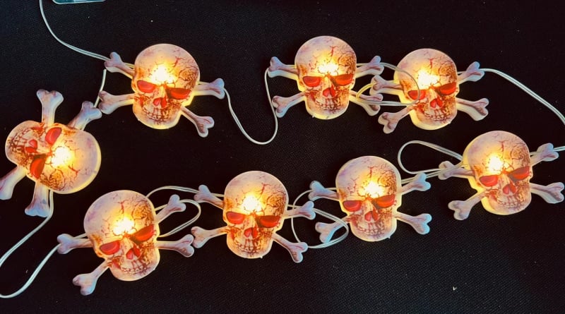 LED lampice u nizu za Halloween i Božić, s kožnim užetom, vanjska dekoracija dvorišta