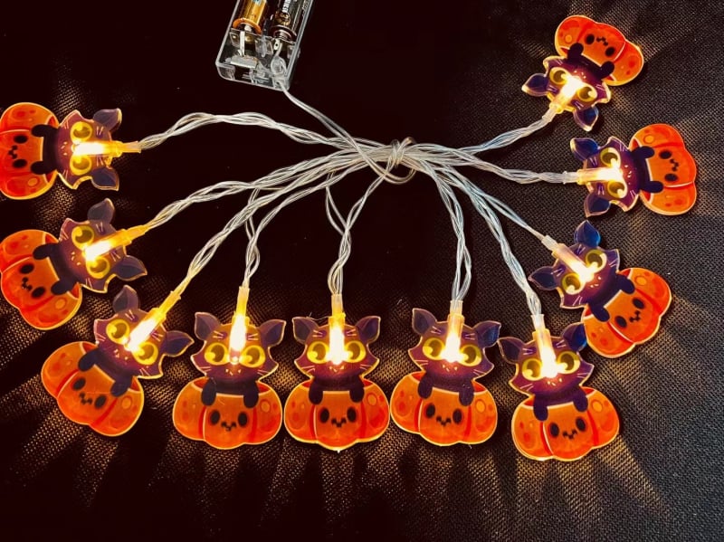 LED lampice u nizu za Halloween i Božić, s kožnim užetom, vanjska dekoracija dvorišta