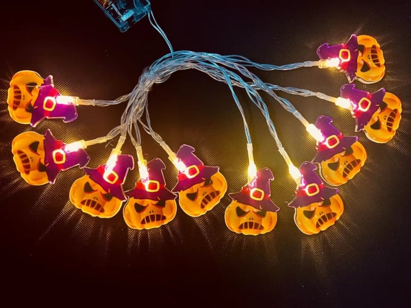 LED lampice u nizu za Halloween i Božić, s kožnim užetom, vanjska dekoracija dvorišta