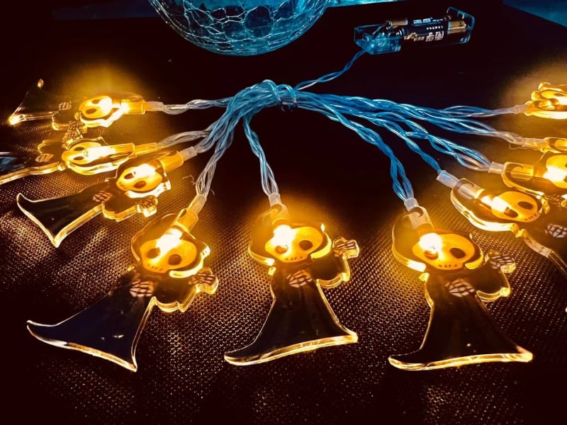 LED lampice u nizu za Halloween i Božić, s kožnim užetom, vanjska dekoracija dvorišta