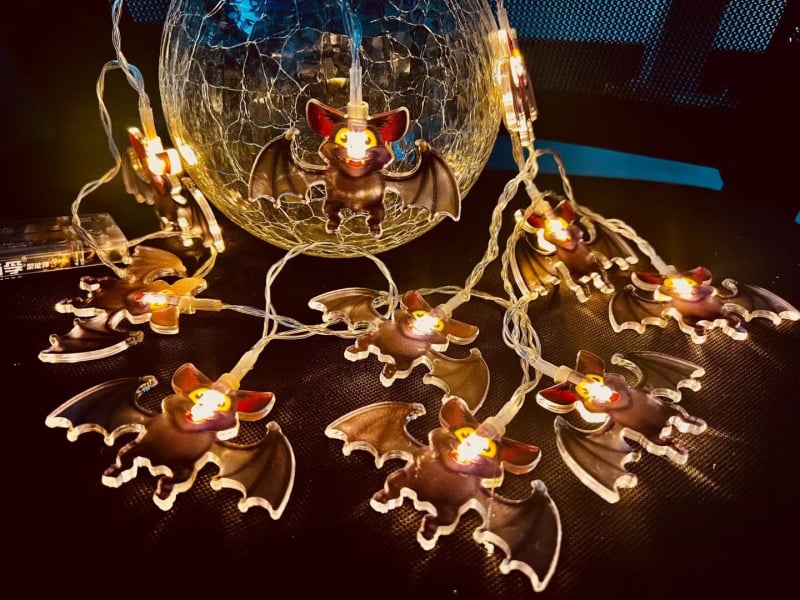 LED lampice u nizu za Halloween i Božić, s kožnim užetom, vanjska dekoracija dvorišta