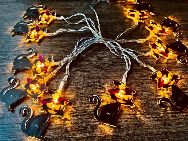LED lampice u nizu za Halloween i Božić, s kožnim užetom, vanjska dekoracija dvorišta