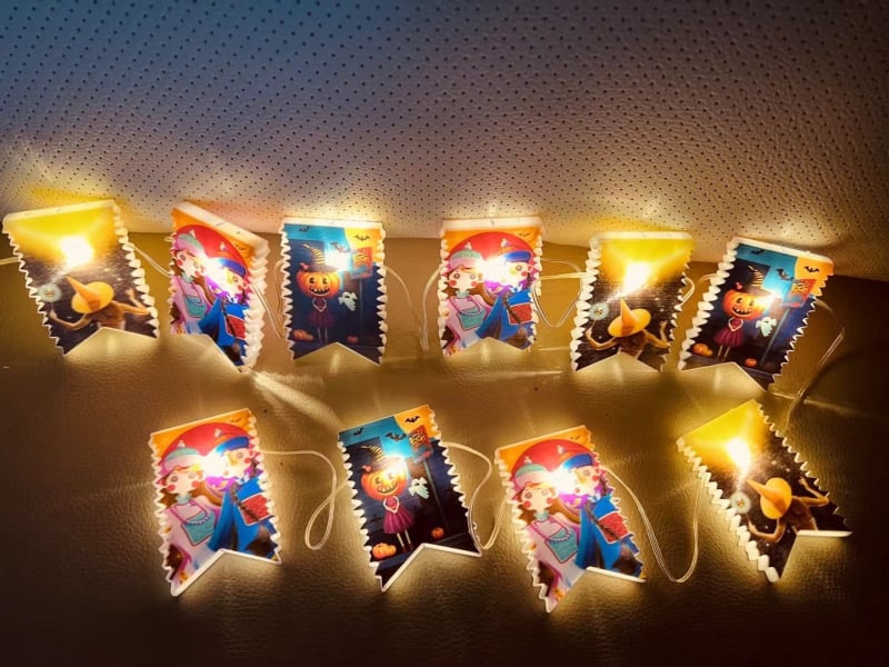 LED lampice u nizu za Halloween i Božić, s kožnim užetom, vanjska dekoracija dvorišta