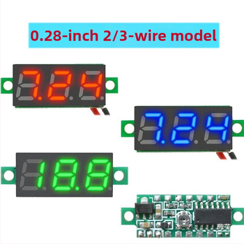 DC 0-100V мини волтметър за AC/DC с цифров дисплей, 2/3‑проводно свързване, за батерия на електрически автомобил