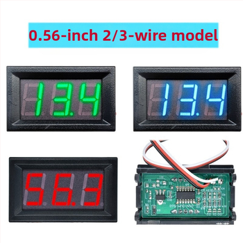 DC 0-100V мини волтметър за AC/DC с цифров дисплей, 2/3‑проводно свързване, за батерия на електрически автомобил