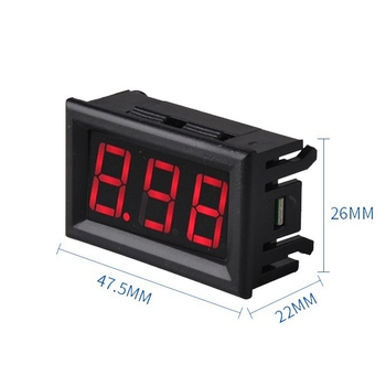 DC 0-100V мини волтметър за AC/DC с цифров дисплей, 2/3‑проводно свързване, за батерия на електрически автомобил