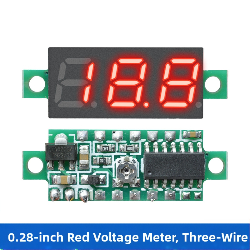 DC 0-100V мини волтметър за AC/DC с цифров дисплей, 2/3‑проводно свързване, за батерия на електрически автомобил