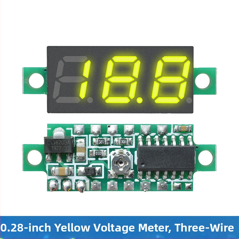DC 0-100V мини волтметър за AC/DC с цифров дисплей, 2/3‑проводно свързване, за батерия на електрически автомобил